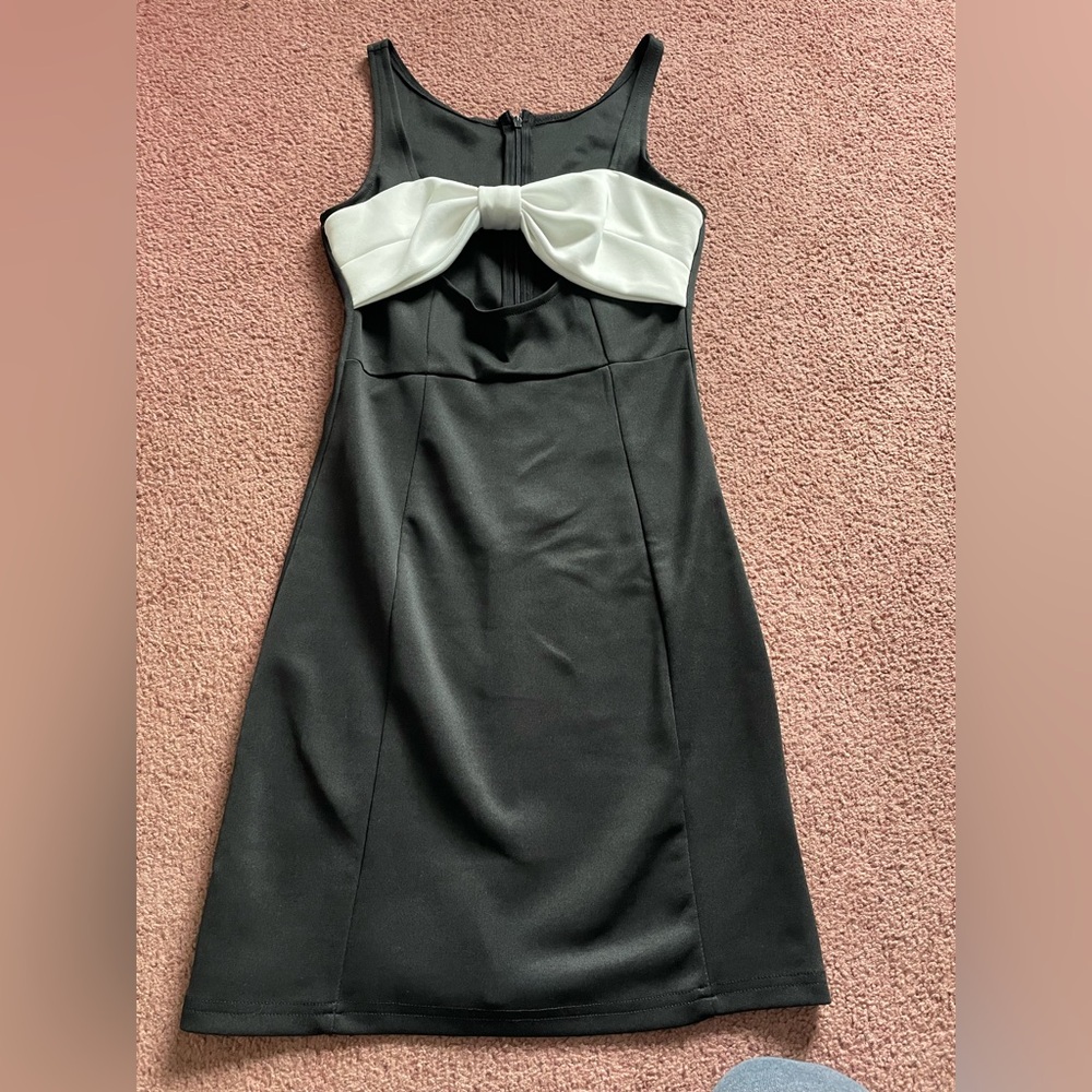 Chic Black Dress with White Accent